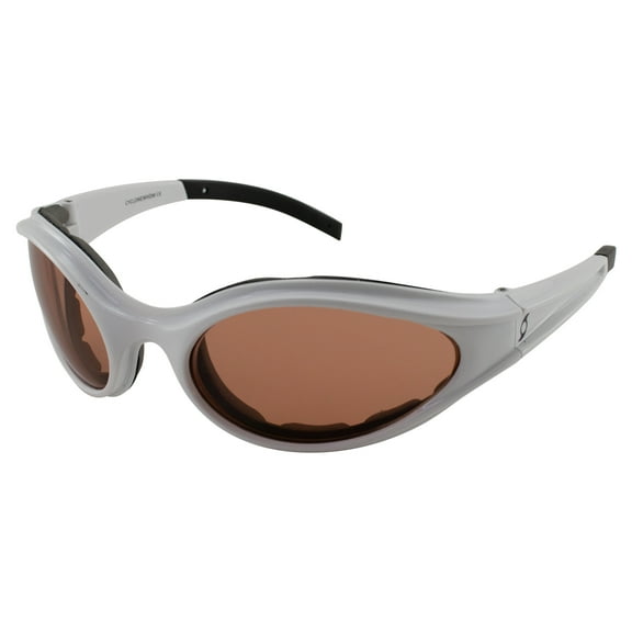 Hurricane Cyclone Sport Vented Foam Padded Riding Goggles White with Driving Mirror Lens