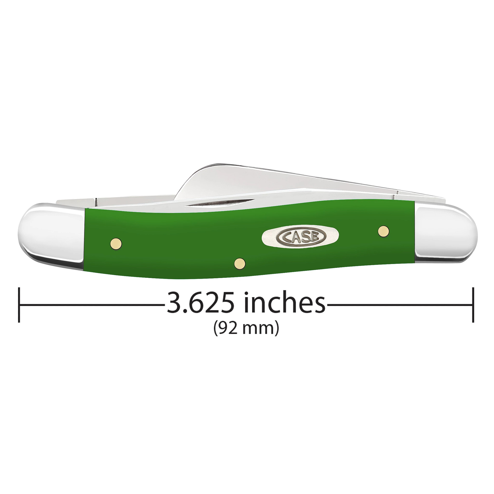Case C53392 3x Stainless Blade Green Synthetic Handle Medium