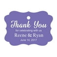 thumbnail image 1 of 100 PCS Custom Wedding Favor Hang Tags Thank you for celebrating Personalized Paper Tags, 1 of 1