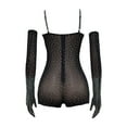 thumbnail image 4 of Fashion Women's Solid Color Mesh Rhinestone See Through Bodysuit Shorts Jumpsuit Long Dresses for Women Wedding All Prom Dress Dresses for Homecoming for Women Tie Wedding Guest Dresses for Women, 4 of 8