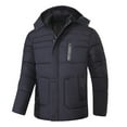 thumbnail image 5 of Daznico Jackets for Men,Men's Solid Color Lined Thickened Outdoor Jacket with Detachable Hood for Autumn and Winter.,Mens Winter Coats,Size:5XL, 5 of 8