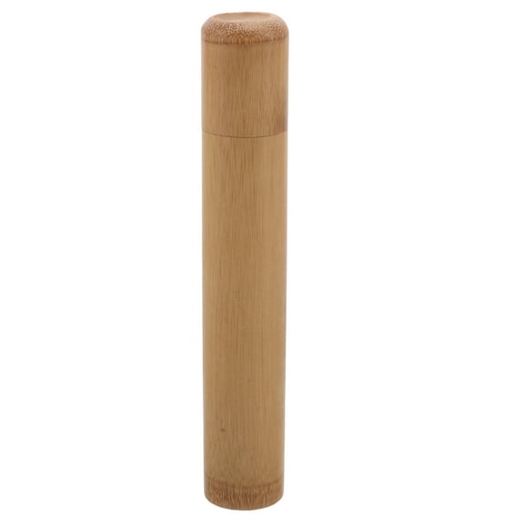 HOMEMAXS Portable Bamboo Tube for Storage Use Sealed Design Maintains Humidity and Freshness Beige 4.5 Inches