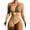 Khaki, variant on Women Two Piece Bathing Suits Push Up Bikini Set Halter Swimsuit Vintage Swimwear Khaki L