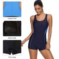 thumbnail image 3 of Trajes de baño de una pieza para mujer, traje de baño deportivo Boyleg, traje de baño deportivo, traje de baño para regazo, azul, 3 of 7