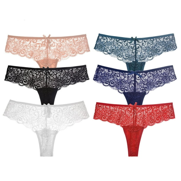 nsendm Female Underwear Adult Womens plus Size Lingerie Lingerie Thongs Panties  Underwear Lace Women Low G-string Waist Flowers Daddy Panties(multicolor,  M) 