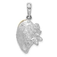 thumbnail image 4 of FJC Finejewelers 925 Silver and 14k Yellow Gold  3D Conch Shell with Accent Charm 28 x 14 mm, 4 of 7