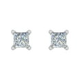 thumbnail image 3 of 1/2 Carat Princess Cut Diamond Stud Earrings in 14K White Gold - IGI Certified, 3 of 5