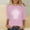 Pink, variant on Plus Size Easter Shirt for Women 3/4 Sleeve Round Neck Tees Casual Loose Tunic Tops Funny Cross Graphic Pullover