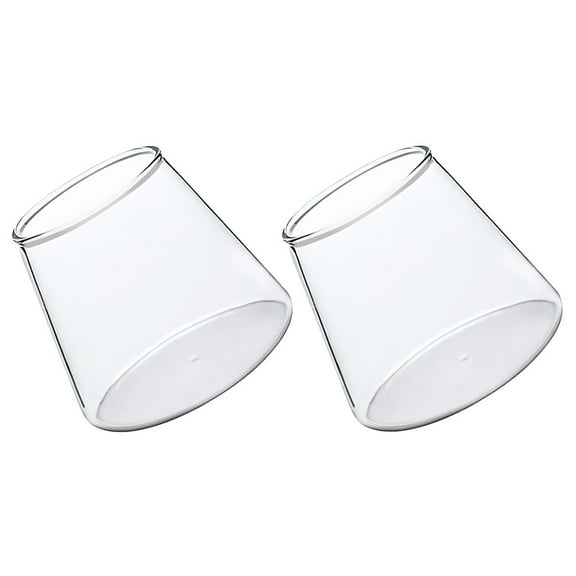 UNOMOR White Borosilicate Glass Beverage Cups Heatresistant and for Home Use 2pcs