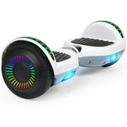 V.I.P. Hoverboard 6.5 In. Two-Wheel Self Balancing Hoverboard without Free Carry Bag with LED Lights Electric Scooter and Bluetooth for Adult Kids Gift UL2272 Certified Spray Paint, White, 1 Piece