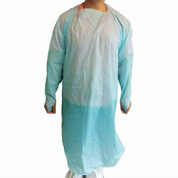 Condor Gown, Polyethylene, Welded, 17 3/4 in, Blue, Universal, 15 PK 32KF55