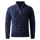 thumbnail image 1 of pstuiky Camisas de manga larga de invierno para hombre, Blusa informal de tweed de color liso para hombre, cuello alto, cremallera, hilo grueso, manga larga, cuello alto salir tops l, 1 of 7