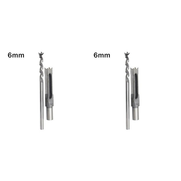 Speravity Taladro cuadrado para carpintería Taladro para carpintería de acero de alta velocidad Taladro para agujeros cuadrados, 6 mm 6mm 2piezas Speravity CBP032281