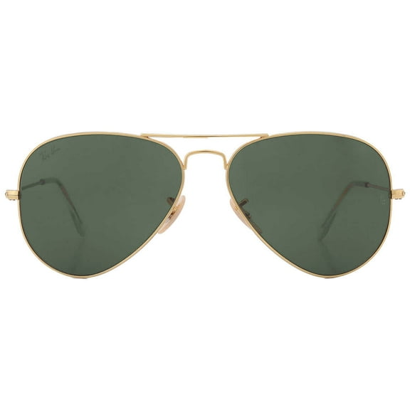 Ray-Ban RB3025 Classic Aviator Sunglasses, Arista/Green, 58 mm