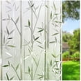 thumbnail image 1 of Bamboo Pattern Window Privacy Film, Non-Adhesive Stained Glass Effect, Frosted Design for Bathroom, Kitchen, and Office, UV Protection, Decorative Film, 17.5 In X 78.7 In, 1 of 5