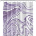 thumbnail image 4 of Purple and White Marble Bathroom Shower Curtain Abstract Smooth Texture Bath Curtain with Hooks Waterproof Polyester Fabric Shower Curtains for Modern Aesthetics Bath Decorative, 72x72 Inch, 4 of 6