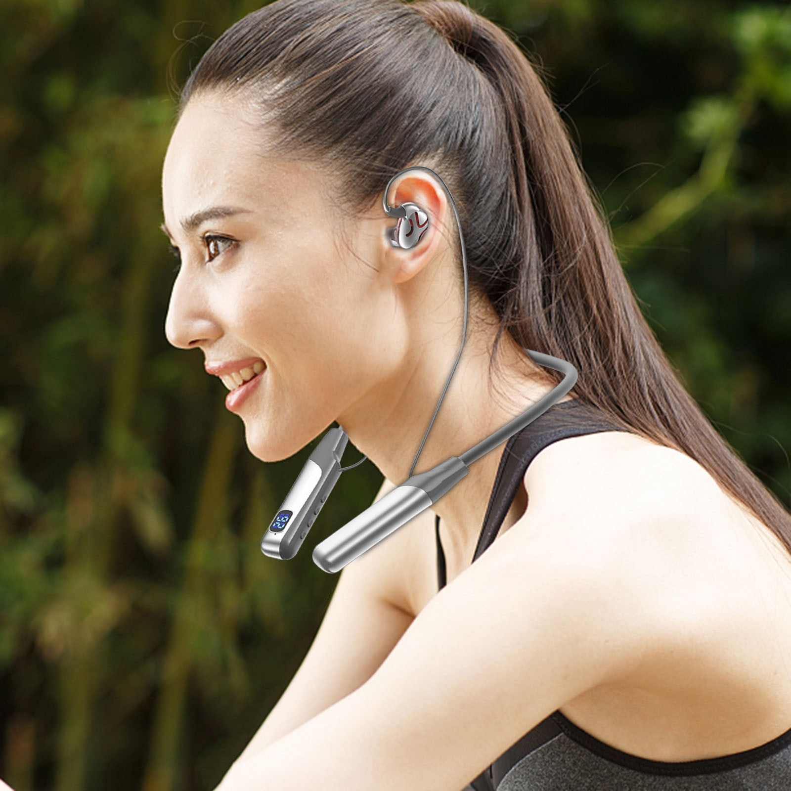 Wireless Earbuds, Bluetooth Earbuds Headphones Bass Stereo, IPX7 Waterproof Ear Buds with Mic LED Display, in Ear Earphones, 78H Playtime for Smartphone Laptop Pad Sports Workout,Silver
