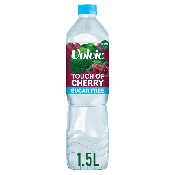 Volvic Touch of Fruit Sugar Free Cherry Natural Flavoured Water 1.5L, Imported from Britain