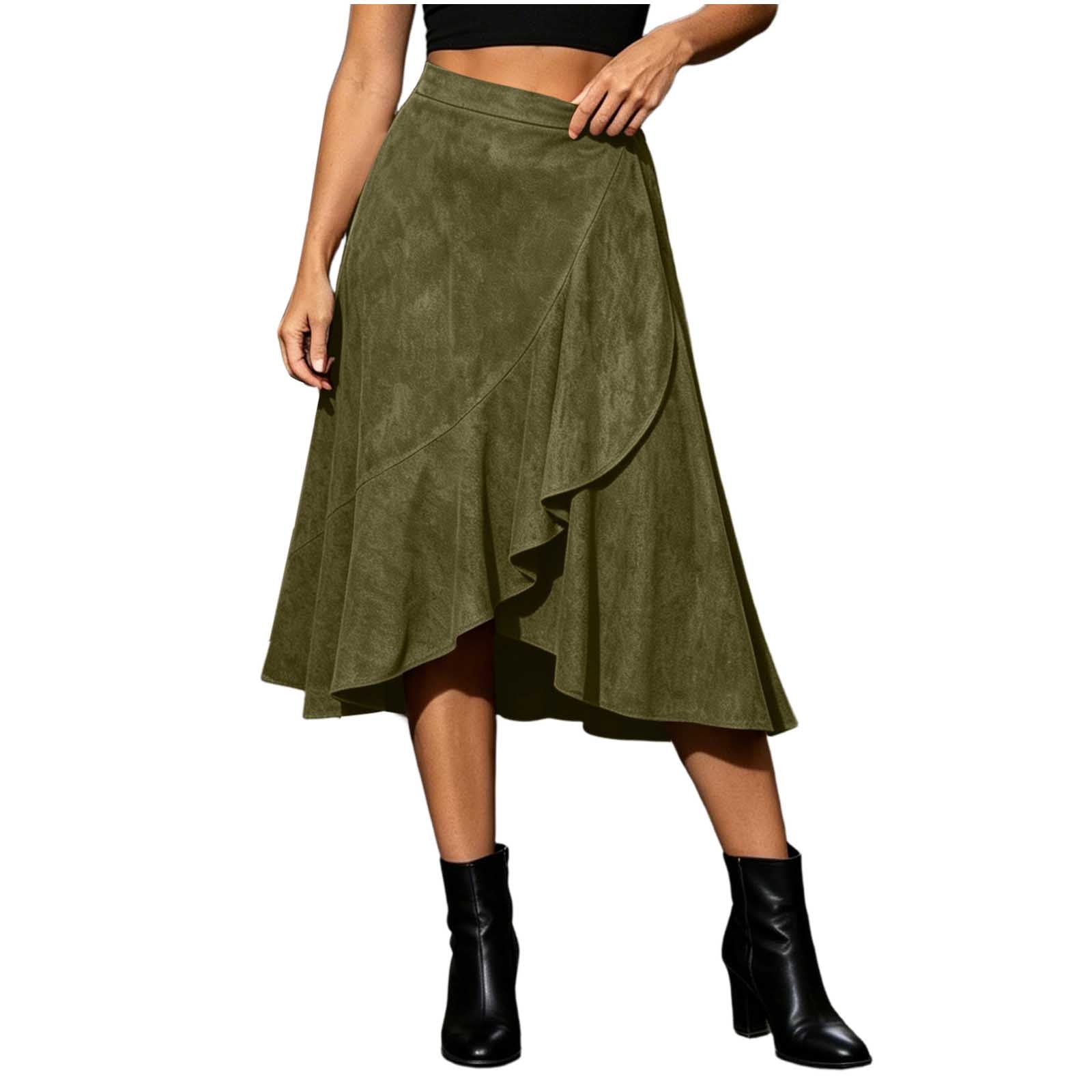 Best Buy Women's Chiffon Elastic High Waist Pleated A-Line Flared Maxi Skirts Ndbuld Floral Vintage Mid-length A-line Skirt Girl,Blue,M
