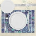 thumbnail image 3 of Ambesonne Ethnic Place Mats Set of 4, Traditional Mosaic Tile, Standard Size, Teal Indigo Navy Blue, 3 of 6