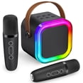 thumbnail image 1 of Máquina de karaoke IROO Karafun Premium con 2 micrófonos inalámbricos negros, 1 of 7