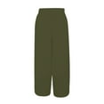 thumbnail image 3 of Seductiva Women's Wide Leg Pants Women's Casual Cotton Linen Baggy Pants with Elastic Waist Relax Fit Trouser Beach Pants Loose Fit 1PC, 3 of 5