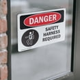 thumbnail image 4 of (2 Pack) Safety Harness Required OSHA Danger Sign 18 Inch X 12 Inch Vinyl Label Decal Sticker Weather Resistant, UV Protected for Workplace, Business, and Construction Site, Made in the, 4 of 7