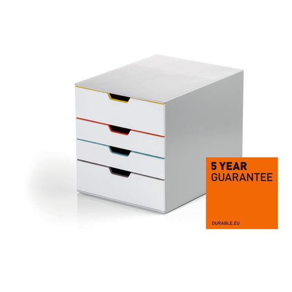 Durable VARICOLOR MIX Desktop Organizer 4 Drawer Color Coded Storage | Letter Size 