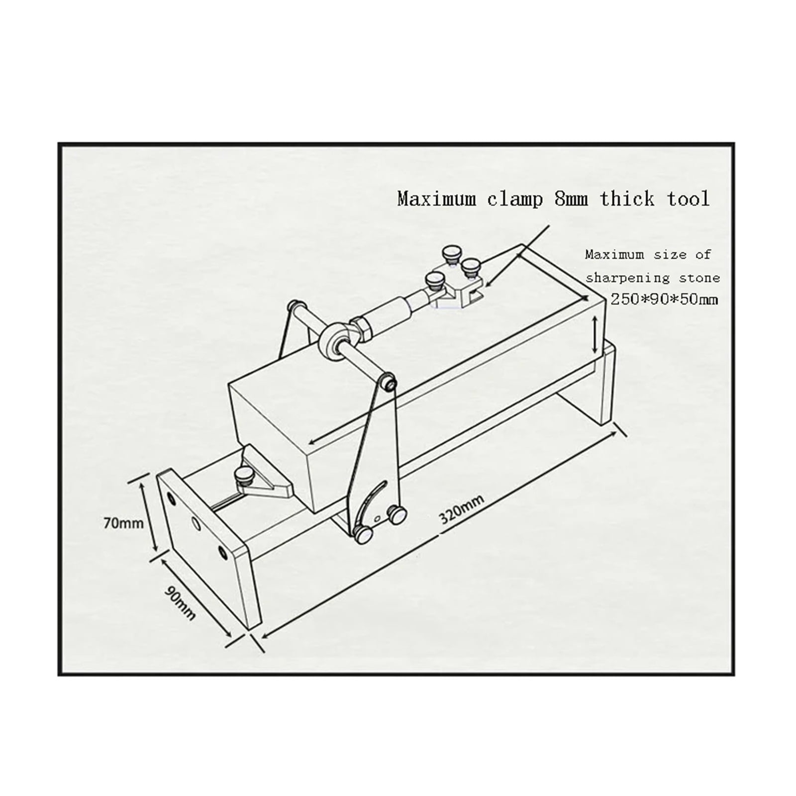Household Sharpener, Professional Fixed Angle Grinder, Adjustable Thickness 8MM Sharpener ,Easy to Use