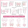 thumbnail image 2 of 1 caja de 32 piezas de 8 estilos de dijes de flores de metal rosa, dijes de corazón de aleación pintados con aerosol, cuentas de perla, corazones de amor, colgantes florales de gato y gatito, 2 of 5