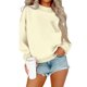 thumbnail image 2 of HongQid Women's Long Sleeve Crewneck Sweatshirt Casual Solid Color Pullover Cropped Tops, 2 of 4