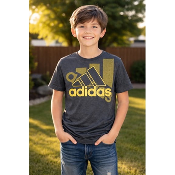 Adidas Youth Boys' Stay Dry Moisture-Wicking Aeroready Gray T-Shirt size M