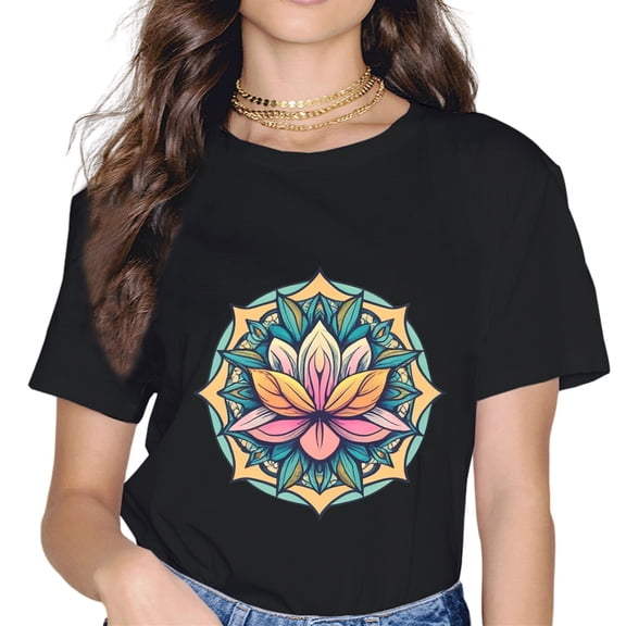 Lotus Flower Yoga Zen Bohemian Namaste Meditation T-Shirt