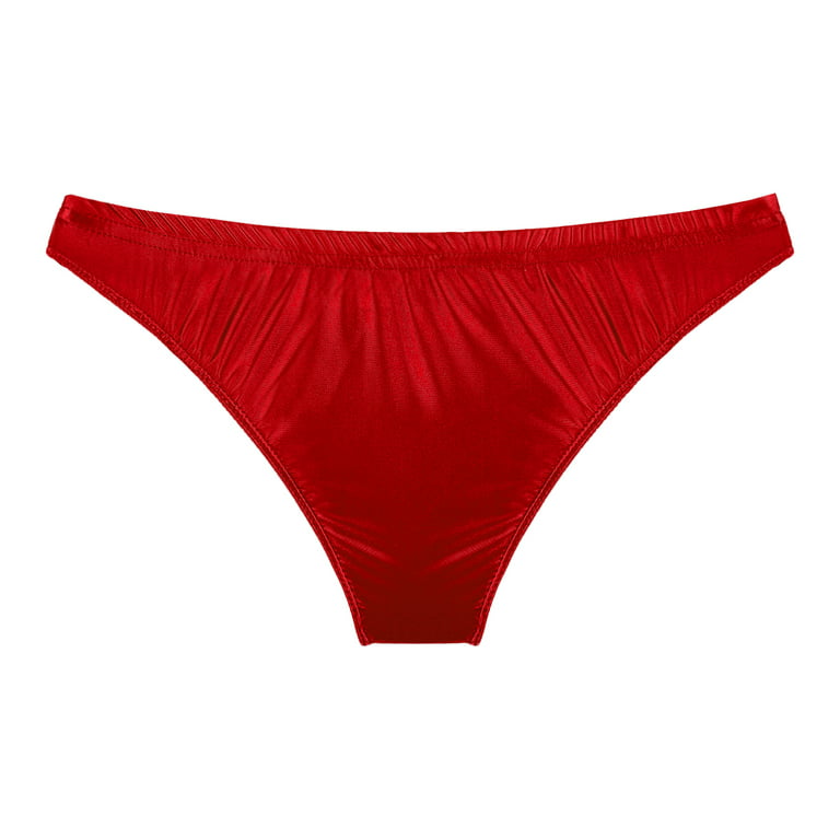 Mens Glossy High Waist Bikini Briefs High Cut Thongs Panties Lingerie  Underwear
