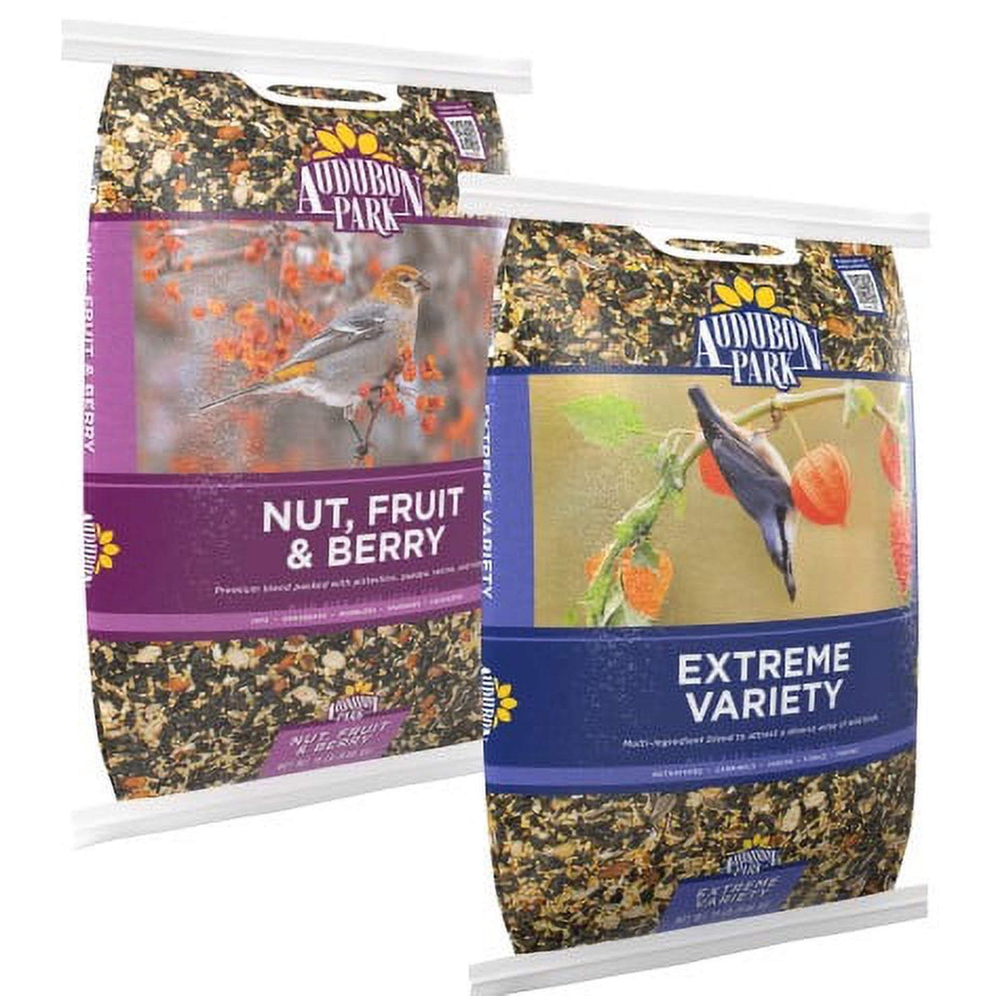 Audubon Park Wild Bird Seed, Extreme Variety Wild Bird Food and Nut, Fruit & Berry Wild Bird Food, 15 lbs. Each, 30 lbs. Total