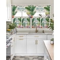 thumbnail image 5 of Summer Tropical Palm Leaf Kitchen Curtains Sets 24 Inch Length with Valance, Floral Coastal Starfish Retro Swag Valances and Tiers Curtain Set Drapes Swag Curtains for Living Room, Bathroom, Bedroom, 5 of 6
