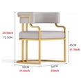 thumbnail image 6 of Upholstered Reception Chair Modern Kitchen Dining Room Chairs With Armrest Leather Modern Accent Armchairs With Barrel Backrest Side Chair For Living Room, 6 of 6