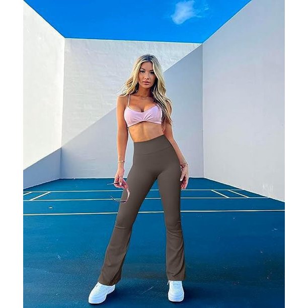 Pantalones de yoga deportivos informales transfronterizos europeos y americanos 2023, pantalones de entrenamiento de cintura alta acampanados, leggings, pantalones para mujer