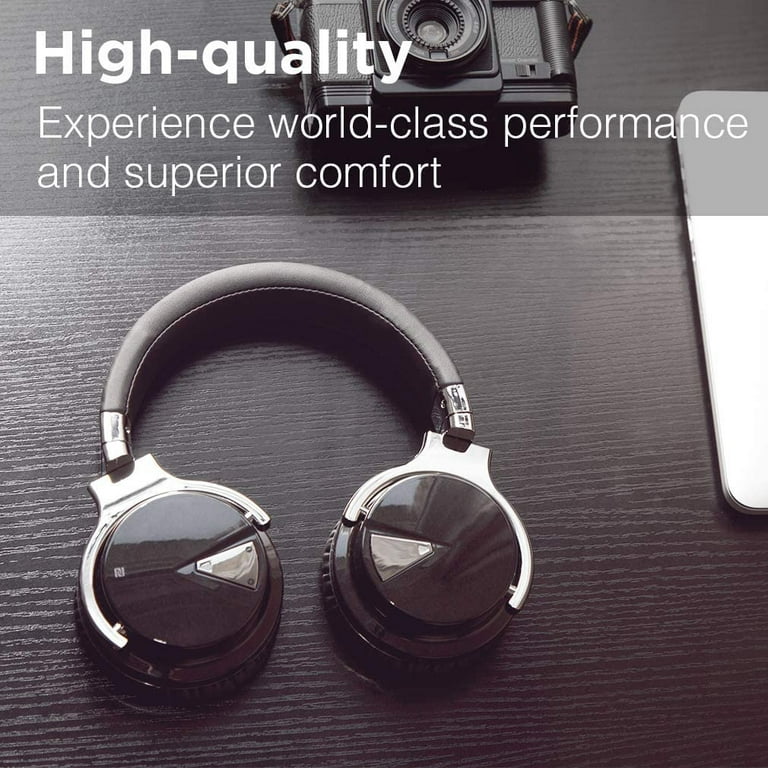 COWIN E7 Active Noise Cancelling Bluetooth Headphones with Mic Over Ear Black Walmart