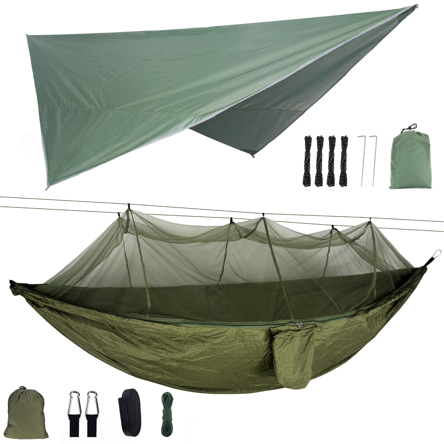 cargo go to work depart Camping Hammock, Outdoor Automatic Quick Open Mosquito Net Hammock Tent  with Waterproof Canopy Awning Set Hammock Portable - Walmart.com
