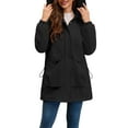 thumbnail image 5 of Breezora Women's Winter Mid Length Insulated Jacket Cozy Lined Large Collar Quilted Outerwear Coat L Size Black, 5 of 8