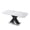 White table top Black leg, variant on Modern Square Dining Table, Stretchable, White Table Top+MDF X-Shape Table Leg with Metal Base
