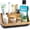 Wood, variant on Bathroom Countertop Organizer - Detachable 7 Slots Kids Electric Toothbrush and Toothpaste Holde Drainage for Bathroom Accessories Organization Counter Vanity Storage, Woodgrain