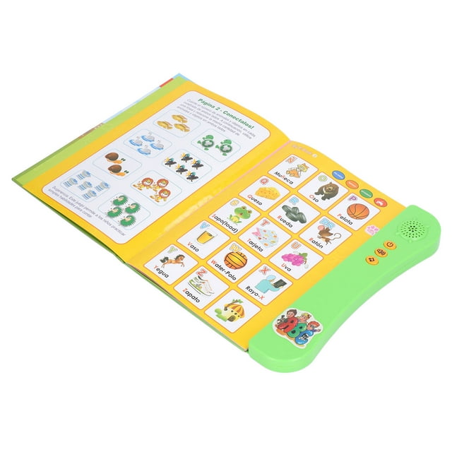 Kids Electronic Sound Book, Fruits Spanish Learning Sound Book Numbers Animals Improve聽Curiosity Educational For 3+ Years Old Children For Home Play Green