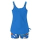 thumbnail image 5 of Traje de Baño de Mujer con Pantalones Cortos Torso Largo Cintura Alta Dos Piezas, Modesto Fluido Impreso Traje de Baño de Control Del Estómago para la Piscina de la Playa Verano, 5 of 6