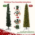 thumbnail image 5 of 7.5ft Pre-Lit Pencil Christmas Tree, 663 Tip Artificial Xmas Tree with 200 Dual-Color LEDs, 10 Lighting Modes, Metal Stand, Green, 5 of 9