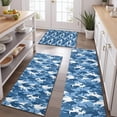 thumbnail image 2 of Blue Camouflage Bigfoot Pattern Kitchen Rugs Sets Of 3,Kitchen Runner Rugs Non Skid Washable,Decorative Kitchen Floor Mats for Kitchen,Sink,Laundry,17"x30"+ 17"x47" + 17"x59", 2 of 6