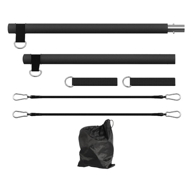 Juego de barra de Pilates, barra de resistencia física, resistente juego de barra de Pilates para yoga doméstico, barra de resistencia de yoga para entrenamiento de gimnasio, ejercicio Negro