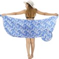 thumbnail image 4 of LA LEELA Women's Bikini Beach Swimwear Cover Ups Sarong One Size Royal, Leaves, 4 of 4