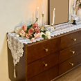 thumbnail image 4 of White Coffee Table White Table Runner, Lace Mesh Embroidery Table Runner Coffee Table Long Accent, 4 of 6